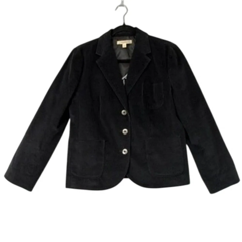 Brooks Brothers Women's Corduroy Blazer Jacket Size 6 Gray Stretch Classic‎